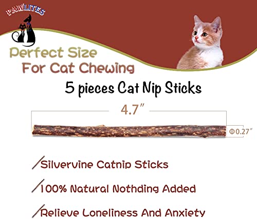 24x7-eMall-Catnip-Sticks-5-Pcs-Kitten-Cat-Toys-Silvervine-Sticks-Kitty-Chew-Toys-Wooden-Stick-Teething-Toys-Molar-Suitable-for-Cats-of-All-Ages-5-Sticks-5-Inch