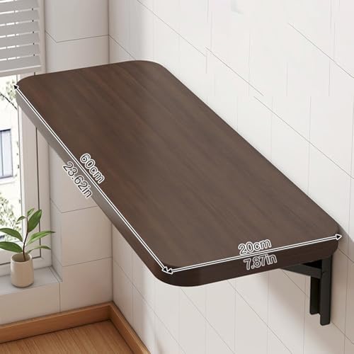 Wall Mounted Folding Workbench Space Saving Floating Table with Sturdy Iron Frame Easy Install for Home Office Kitchen Study Bar Balcony - Perfect for Laptops & Books