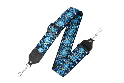Levy's Leathers 2' Hootenanny Jacquard Weave Banjo Strap with Tri-Glide Height Adjustment; Blue (M10HT-04)