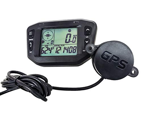GPS Speedometer Digital Backlit LCD Display Gauge Kit Odometer Hour Meter Voltage Temperature Clock Maintenance Intervals for Offroad Truck Motorcycle ATV UTV SxS Car Marine Boat RV 8 - 36 Volts