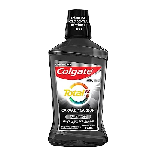 Enxaguante Bucal Multibenefício Colgate Total 12 Carvão Ativado 500ml