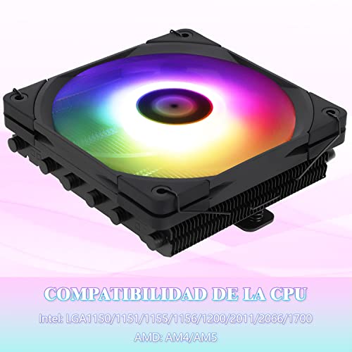 Image of Thermalright AXP120-X67 Black ARGB Low Profile CPU Air Cooler with Quite 120mm TL-C12015B-S PWM Fan, 6 Heat Pipes, 67mm Height, for AMD AM4 /Intel LGA 1700 /115X /1200 /20XX
