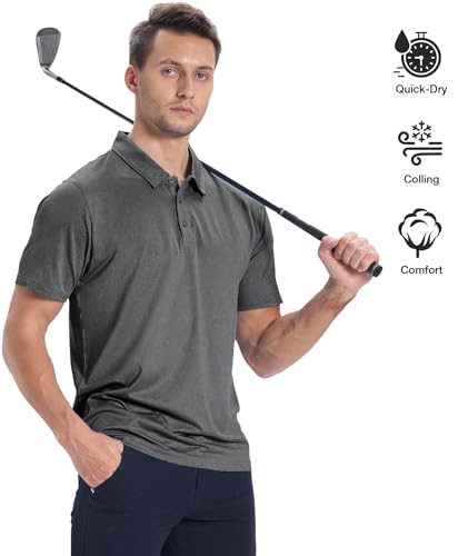 ZITY 3 Pack Mens Polo Shirts Short Sleeve Golf T Shirt Collared Performance Moisture Wicking Casual Workout - image 2