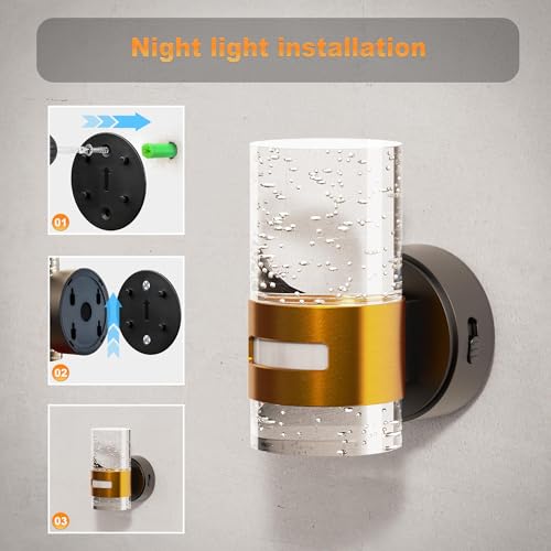 JandCase Motion Sensor Night Light, Wireless Rechargeable Night Light Wall Mounted, 2 Pack Motion Activated Night Lights, Dimmable Nightlight 3000K Warm White, for Bathroom Hallway Stairs by JandCase - Image 5