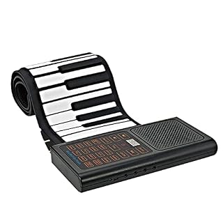 FZYE 61 Touches Roll Up Piano Clavier Électronique Portable Roll Up avec Pédale et Câble USB Main Roll Piano Piano Pliant Clavier pour Enfants Adultes Débutants comme, Haut-Parleur Inté - Les Beatles, Paul McCartney, John Lennon, RIngo Starr, George Harrison