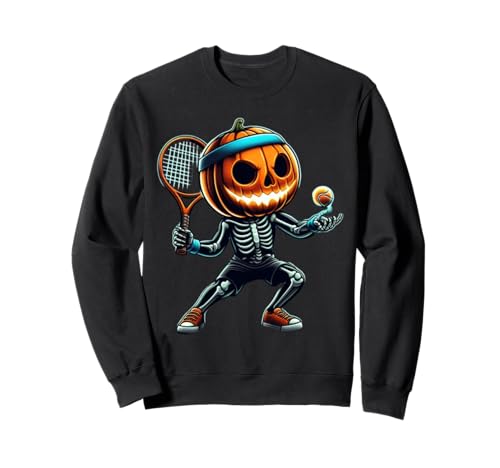 Tennis Halloween Scheletro Zucca Divertente Costume Sportivo Felpa