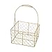 WIVAYE Flower Girl Baskets for Weddings, 7 Inch Metal Golden Wedding Basket with Handle Wire Storage Basket Wedding Ceremony Party Supplies