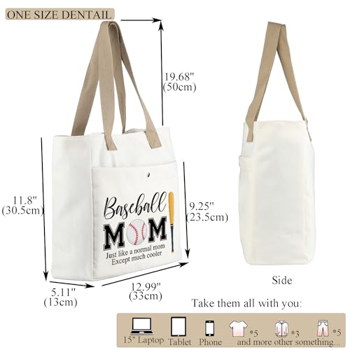 Bolso Tote para Mamá de Beisbol miniatura 4
