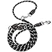 TAVADA Hundeleine für Große und Mittelgroße Hunde - 3m Verstellbar, Nylon Doppelleine Mit 2 Karabiner, Schwarz