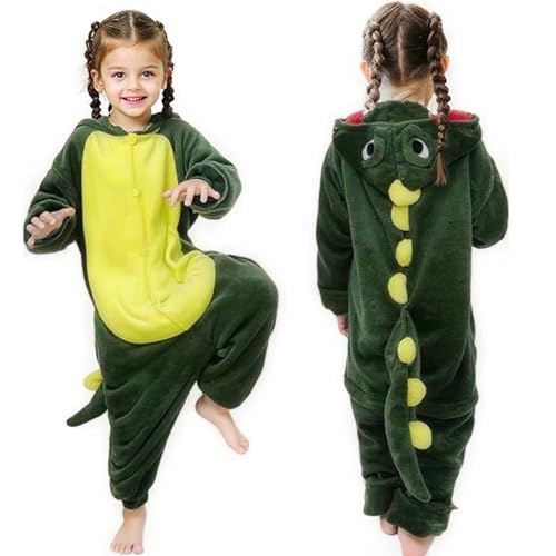 GLEEMEN Dinosaurier Kostüm Kinder, Unisex Pyjamas Onesies Tiere Kostüm...