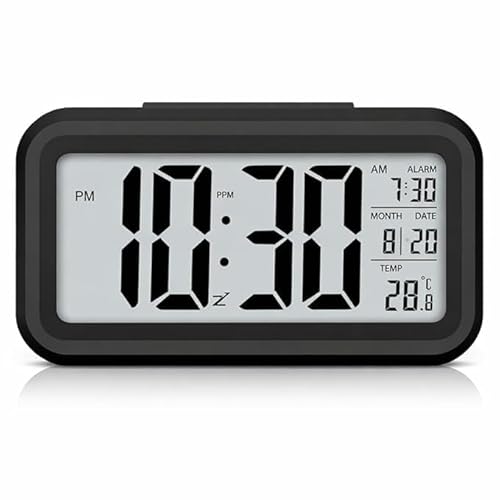 Namonamh Alarm Clock Digital That Show Temperature, Date and Loud Sound Alarm (Black Digital)