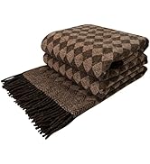 LYHome Couverture Laine 100% - Plaid pour Le Canape Le Lit 1-2 Personnes, Couvre Hiver, Plaids Ch...