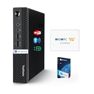 Lenovo ThinkCentre Micro Desktop, 16GB DDR4 RAM, 512GB SSD Drive, AMD Processor & Graphics, Dual-Display Support, Wi-Fi, Bluetooth, USB, RJ-45, Windows 11 Pro, Business-Grade, Home-Friendly