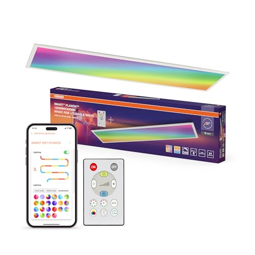 OSRAM SMART + WIFI PLANON MAGIC LED Panelleuchte, wei&szlig;, 36W, 3600lm, Wei&szlig;lichtfunktion, dimmbar, dynamischer Magic-RGB Lichteffekt, lange Lebensdauer, App-steuerbar, einfache Montage, 2700-6500K