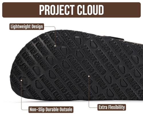 Image of Project Cloud 100% Genuine Leather Slip-ons Footbed Clogs for Women Sandals | Memory Foam Arch Support Slippers for Women; Trendy Slip-ons Women's Mules & Clogs Sandals; Non-Slip Outsole for comfort.