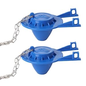 Toilet Flapper Replacement – 2 inch Universal Toilet Stopper Flapper Compatible with American Standard Toilet Tank Water Saving Rubber Flush Valve Flapper with Stainless Chain Long Lasting Rubber，2PCS