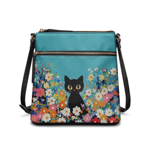 Image of Leather Purses for Women, Leather Hobo Bags for Women Travel Sling Purse Triple Zippered Pockets Shoulder Bag