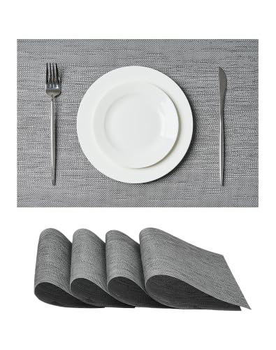 Leetaltree gray woven vinyl placemats set of four