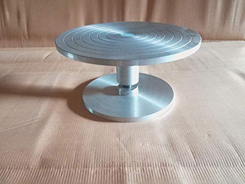 Tornio per decorazione girella da tavolo, disco ruota da vasaio con cuscinetti modellare e decorare ceramica dolci (20 cm)