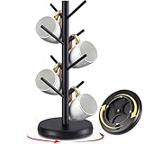 ZYZWTG Mug Holder Tree,New Upgraded 360&deg; Rotated 8 Hooks Coffee Cup Holder for Counter,Sustainable...