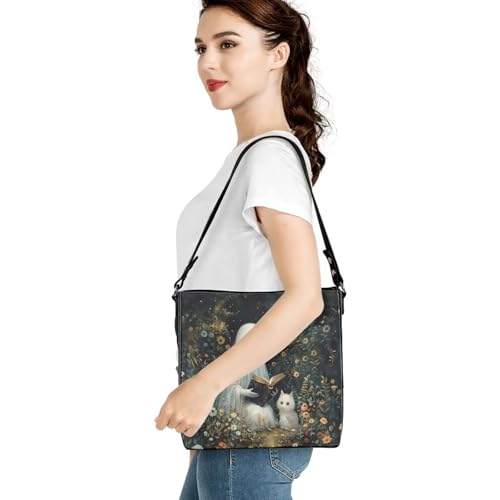 Image of HUGS IDEA Boho Bags for Women Leather Handbag Shoulder Bucket Crossbody Purse