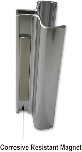 Miniatura 2 de Gordon Glass® - Manija de puerta de ducha sin marco cromado brillante de 3-3/4 pulgadas con imán, manija de repuesto para puerta de ducha con imán