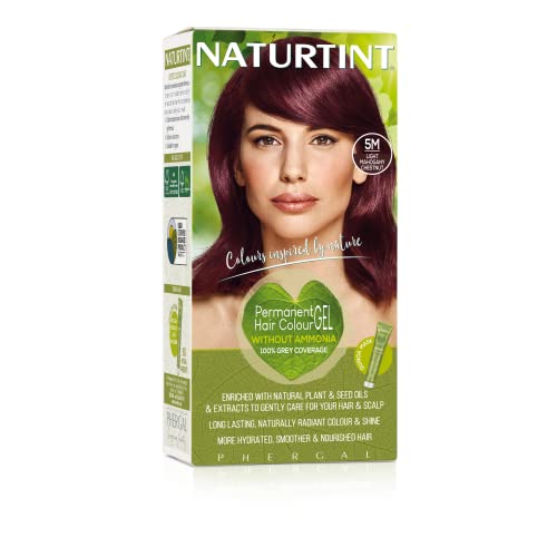 Naturtint Permanent Hair Color, 5M Light Mahogany Chestnut, Plant Enriched, Ammonia Free, Long Lasting Gray Coverage and Radiante Color, Nourishment and Protection