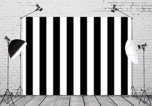 Fondo de Tela BELECO 5x3FT Rayas Blanco y Negro para Fotografía miniatura 2