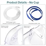 Ventisera 2 Pack Oxygen Mask for Face with 6.6 Ft Tubing and Adjustable Elastic Strap - Adult - Clear Size M L (No Cup) - Image 3