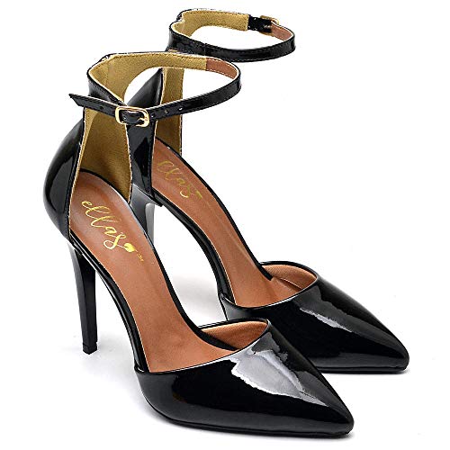 Scarpin Feminino Salto Alto Bico Fino com Fivela Ellas Online