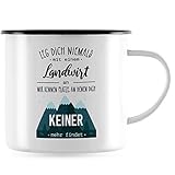landwirtschaft frankreich 2018 Emaille-Tasse der Marke JUNIWORDS mit Motiv / Spruch 