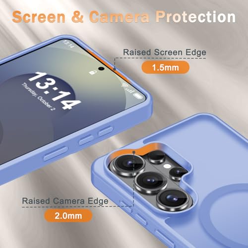 Image of for Samsung Galaxy S26 Ultra Case, Matte Magnetic Phone Cover, Purple | Fit for MagSafe, Screen Protector included, Shockproof Military Grade Protection, Translucent Frosted Back