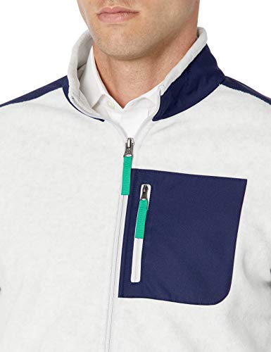 image for Amazon Essentials Men's Full-Zip Polar Fleece Jacket, Light Grey Heath