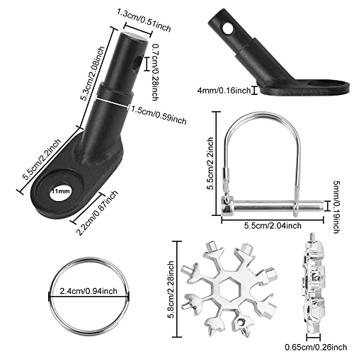DIKEBAO 2 Stück Fahrradkupplung Anhänger Universal Fahrrad Anhängerkupplung Sattelstütze Kupplungen Fahrradanhänger für Kinderanhänger Hundeanhänger + 4 Sicherungsstift +1 multifunktionsschlüssel