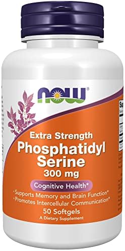 NOW Supplements, Phosphatidyl Serine 300 mg, Extra Strength, with Phospholipid compound derived from Soy Lecithin, 50 Softgels