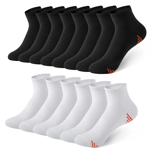 Image of Honeysea 7 /12 Pairs Crew Socks for Women Men - Running Ankle Socks Lightweight Breathable Athletic Socks with Arch Support