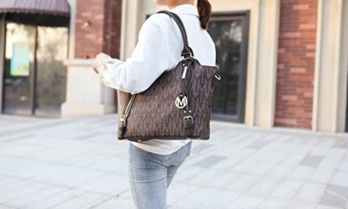 Mkf Collection Crossbody Tote Bag For Women - Pu Leather Top-Handle Satchel Shoulder Handbag #TOP2