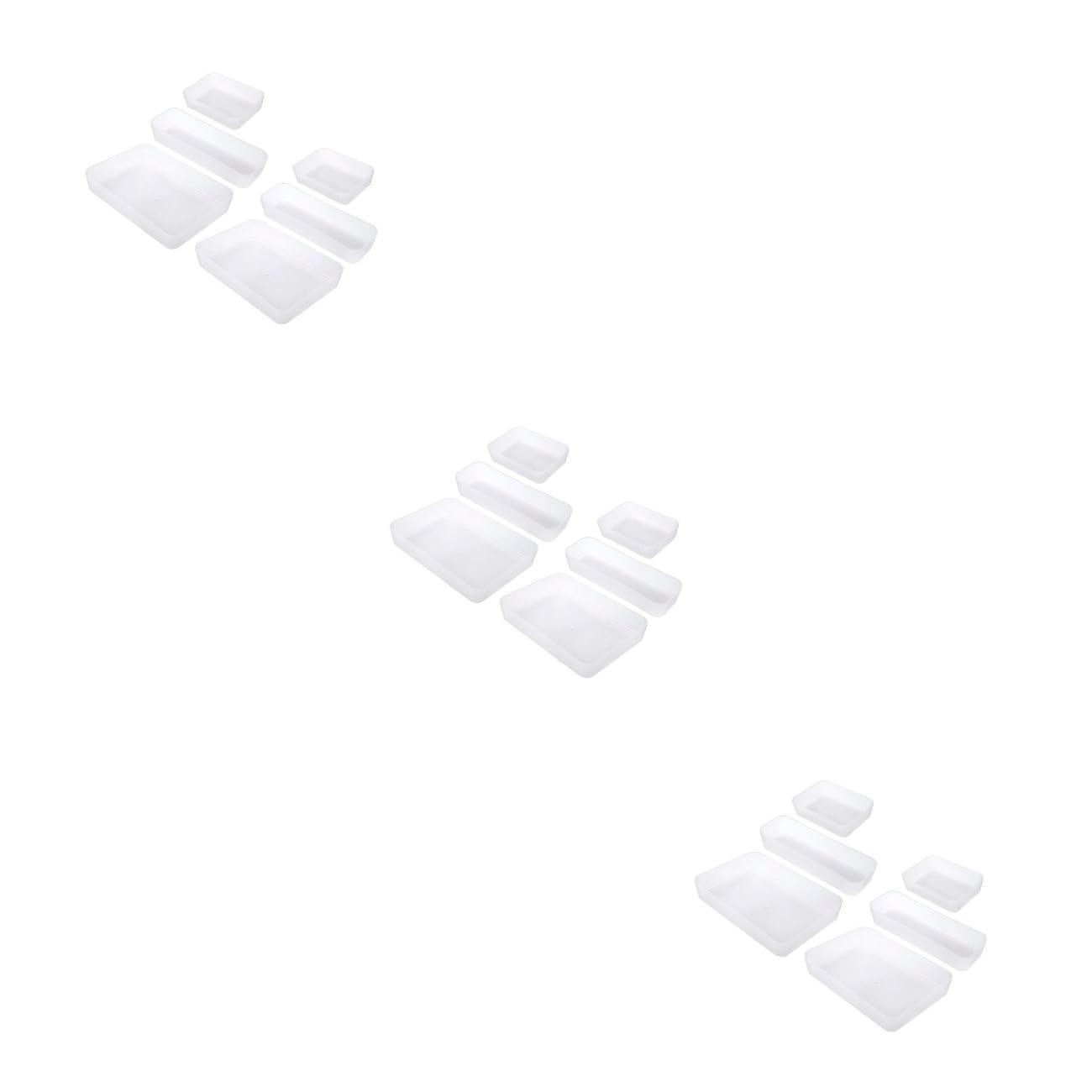 Cabilock 18 PCS Bandejas de Cajones Transparentes Organizador Dividores de Cajones Transparentes Dividores Caderanes Bandeja de La Bandeja Bandejas de Plástico