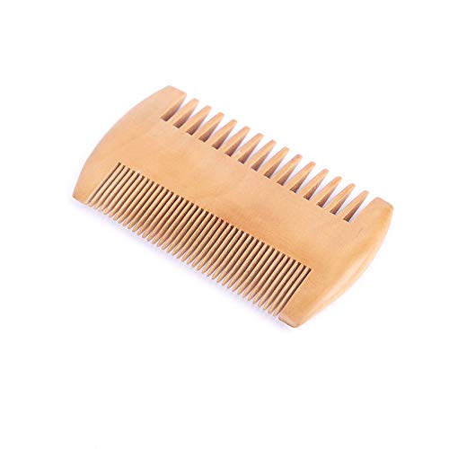 Miniatura 2 de Dientes finos y gruesos estáticos antiestáticos del peine del masaje del peine de madera doble-echaron a un lado para los bigotes