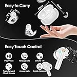 Wireless Earbuds Bluetooth 5.4 in Ear Light-Weight Headphones Built-in MIC, 48H Playback HiFi Stereo Bass Earphones, IPX7 Waterproof Ear Buds with Wireless Charging Case, Touch Control, White - Image 5