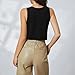 Women Knit Vest Top Y2k V Neck Sleeveless Button Up Crochet Going Out Tops Fashion Streetwear Black M