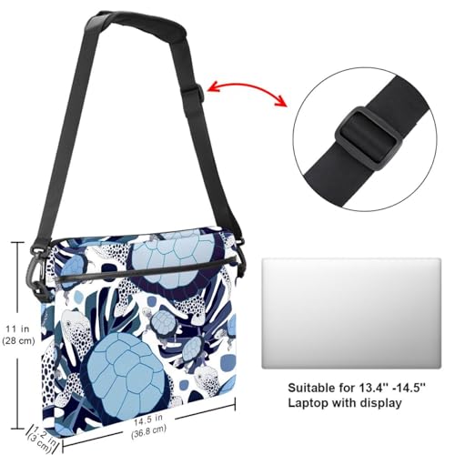 Maletín bandolera para laptop de 14.5" que protege contra roces con estilo de tortuga 7