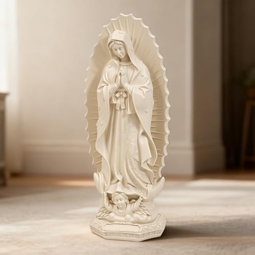Estatua Virgen María Resina 11 Pulgadas Artesanal miniatura 7