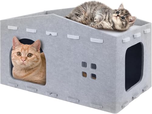 maodurful 猫ハウス キャットハウス パズル組立 四季通用 通気性  爪とぎ適用 多頭飼い お手入れ便利