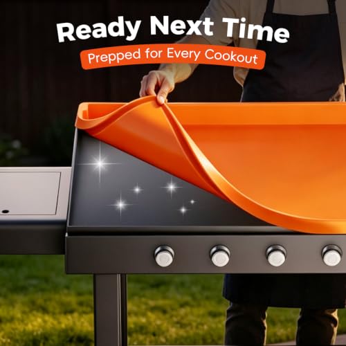 Image of Snuggery 29 Inch Silicone Griddle Mat for Blackstone Griddle - Full Edge Waterproof Grill Lid Pad, Dust & Rust Protection, Food Grade Heavy Duty BBQ Cover for Outdoor Flat Top Grill