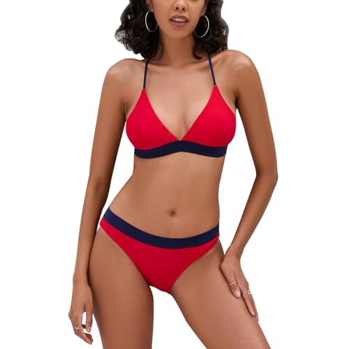 iSLASISIA Damen-Bikini-Badeanzug Criss Cross...