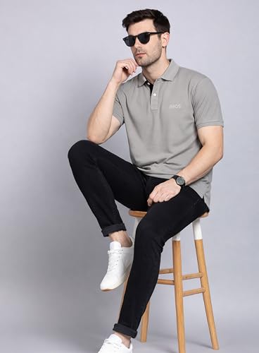 Image of 3BROS Men's Cotton Blend Half Sleeve Regular fit Comfortable Polo Neck T-Shirt (Pack of 1)