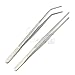 LAJA Imports Long Tweezers 12 Inch â€“ Stainless Steel Tweezers Set 2pcs Straight and Curved Tip Gardening Nippers Feeding Forceps Tongs for Aquarium Fish Tank Aquatic Plants Reptile Snakes Lizards
