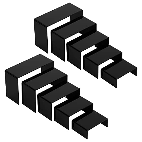 ihomecooker 6 Pc Black Metal Display Risers Showcase for Shoe Risers Retail Stand Cupcake Stand Dessert Stand (10P-Black)