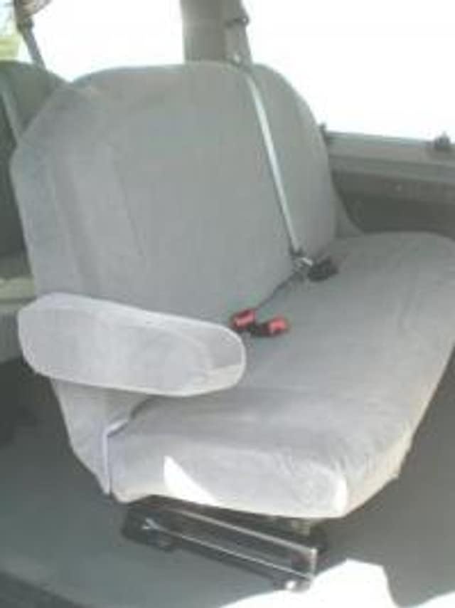 Durafit Seat Covers Resistente al agua, hecho para adaptarse - Ford E150-E550 2009-2018 Van Middle asiento de banco de 3 pasajeros con reposabrazos